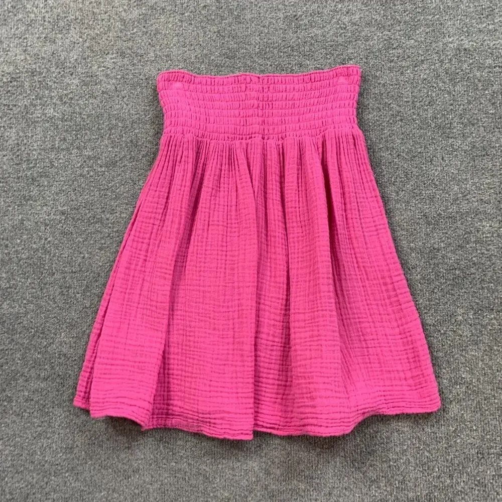 Michael Stars Skirt Womens Small Gumdrop Cotton Gauzey Smocked High Waist PullOn